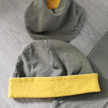 Súpravapumkáče+ čiapka+podbradnik, 74