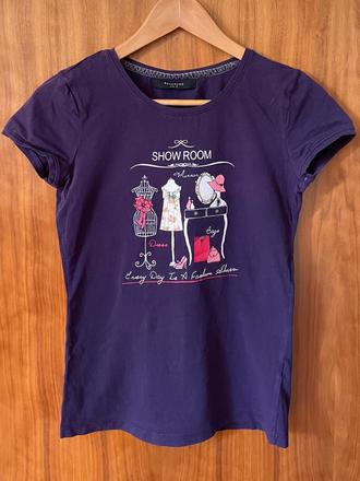Reserved fialové tričko s potlačou parisian chic, reserved,s
