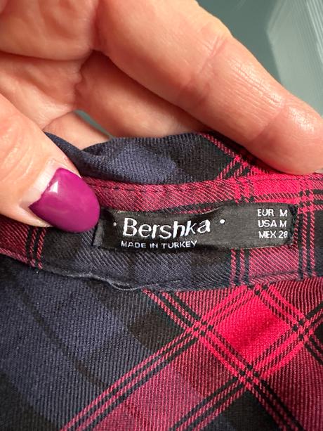 Dlhé košeľové flanelové šaty, bershka,s