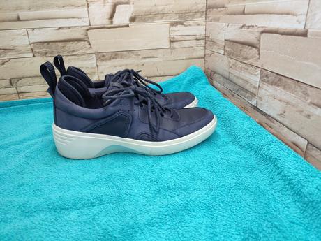 Ecco 37 - dámske kožené tmavomodré topánky, ecco,37