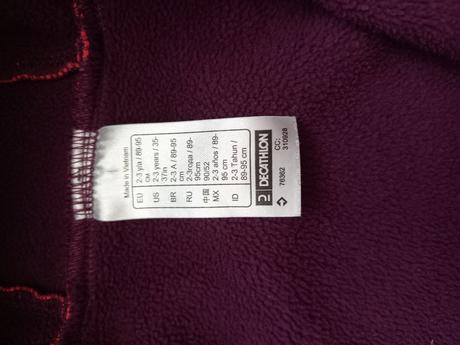 Softschelová bunda, decathlon,98