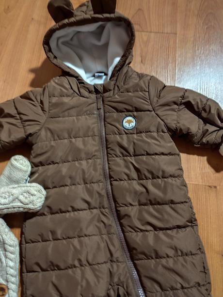 Overal 68/74 + čiapka, rukavičky, takko,68