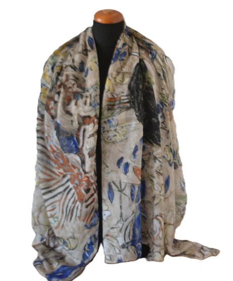 Dámsky vintage art scarf, 
