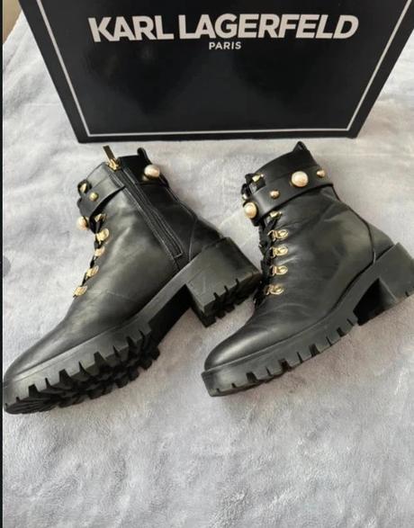 Karl lagerfeld perry military pearl boot, karl lagerfeld,36