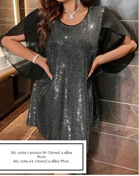 Krasne strieborne saty 3xl a 4xl, 4xl / xxxl