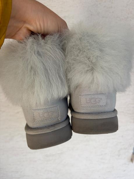 Ugg sive zimne kozene cizmy s velkou kozusinou, ugg,38