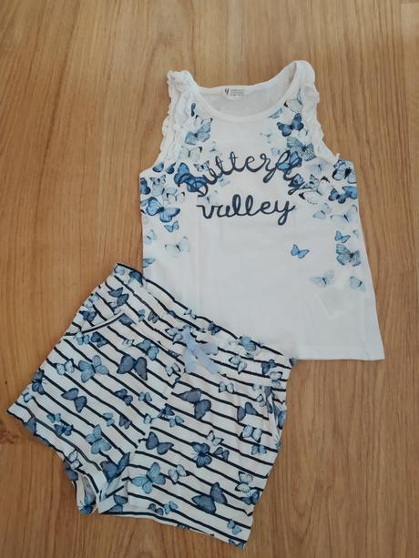 Komplet na leto - motýliky, h&m,98