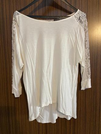 Biele oversize tričko s 3/4 rukávom, pimkie,s