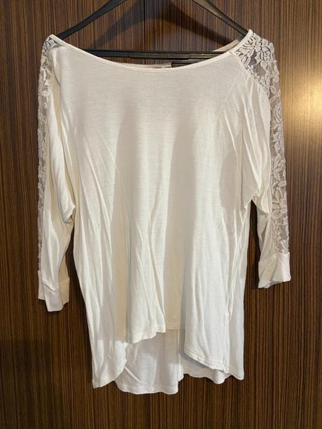 Biele oversize tričko s 3/4 rukávom, pimkie,s