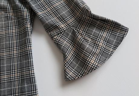 Elegantné kárované šaty s volánovými rukávmi, h&m,xs