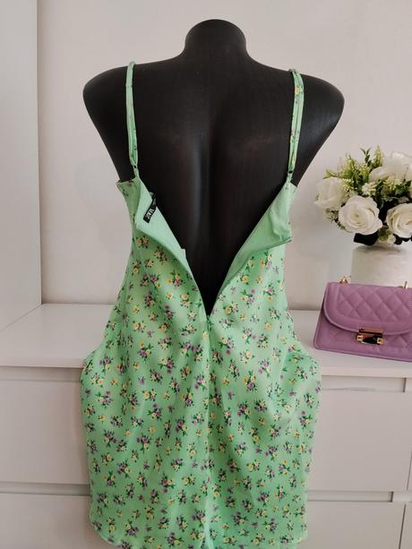 Saténové mini šaty zara  kvetinový vzor, zara,38 / m