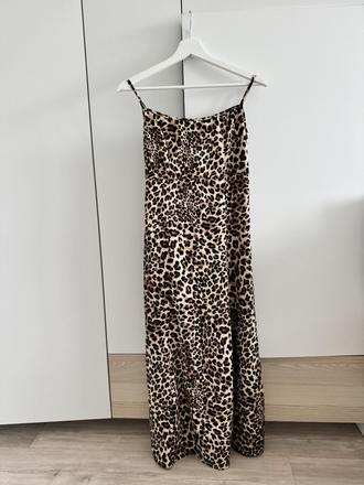 Leopardie šaty / leopard print maxi šaty, s