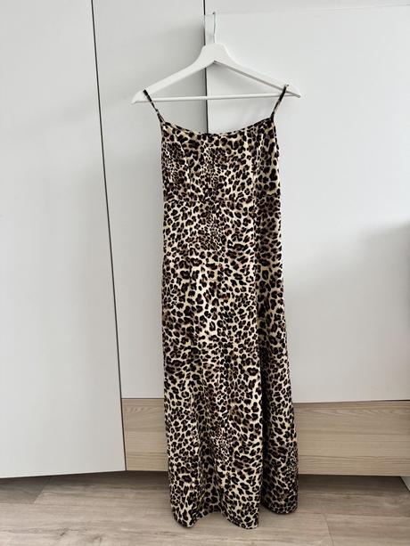 Leopardie šaty / leopard print maxi šaty, s