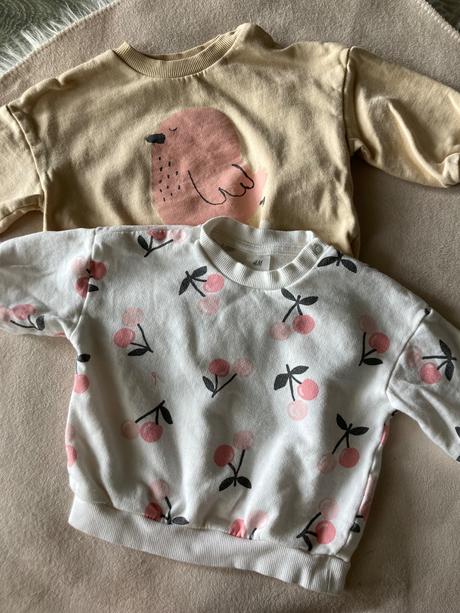 Mikinky čerešňe a vtáčik 80, h&m,80