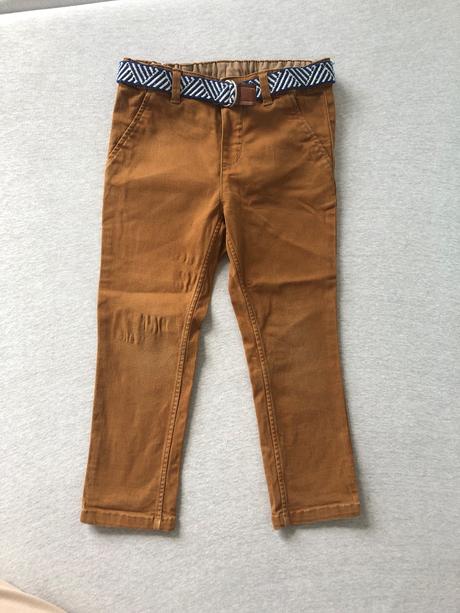 Hnedé nohavice s opaskom, h&m,98