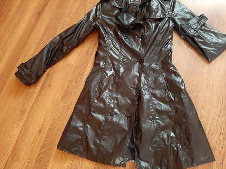 Tenký čierny kabát/plášť kenvelo, kenvelo,xs