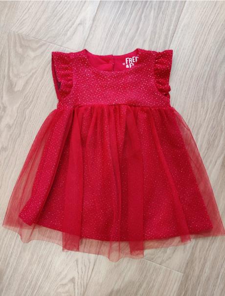 Sviatočné červené šaty 9-12.mesiacov, f&f,80