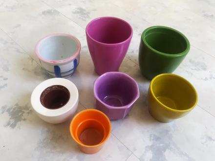 Keramické črepníky 10 ks,