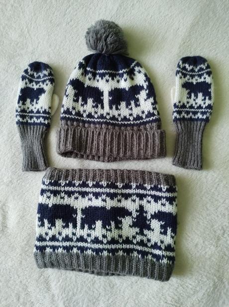 Čiapka, nákrčník, rukavice set, vertbaudet,104