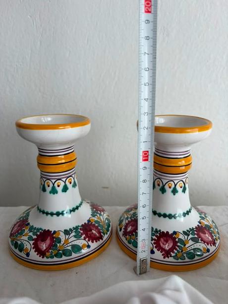 Svietniky ludove modra keramika folk ludovy motiv,