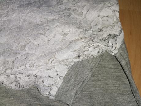 Sive tricko cipkovane rukavy, l