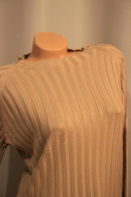 Bledo hnedý viskózový pletený sveter, l, l