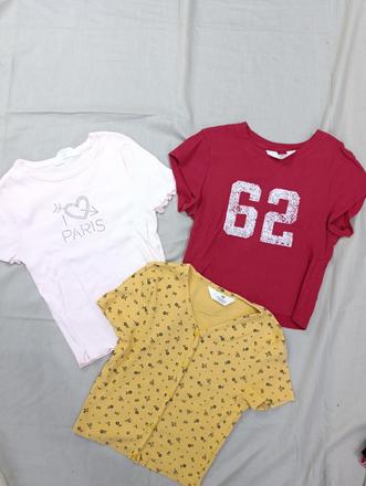 Set troch dievčenských tričiek, h&m,170