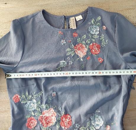 Modré vyšívané šaty, h&m,36