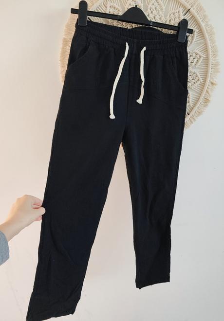 Bavlnené tenké nohavice, s