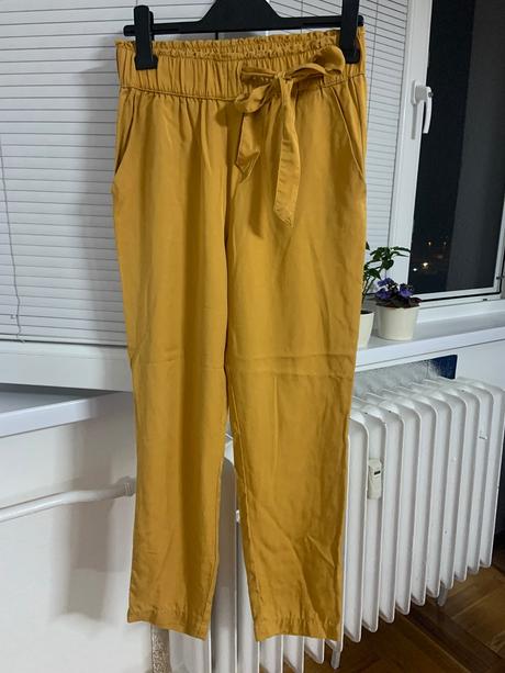 Žlté horčicove nohavice s mašľou, reserved,s