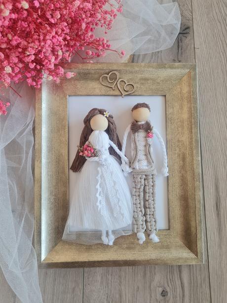 Makrame obraz mladomanželov, 