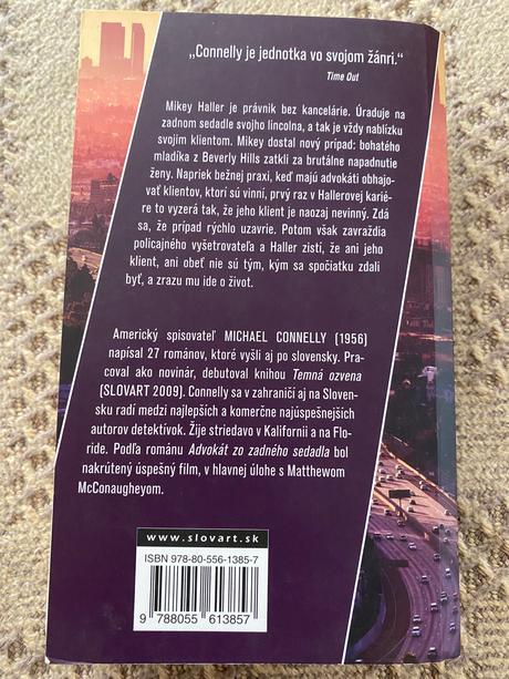 Advokát zo zadného sedadla michael connelly,