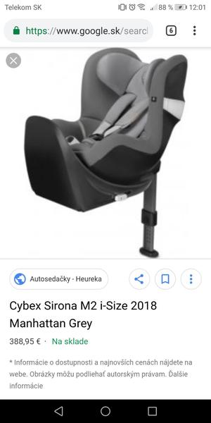 Autosedačka cybex sirona 0-18kg
