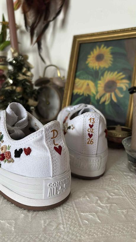 Plátené, ručne vyšívané tenisky, 36 - 42