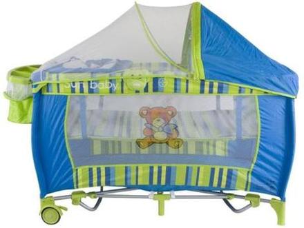 Cestovná postieľka sun baby zeleno-modrá, šírka (cm): 60,dĺžka (cm): 120