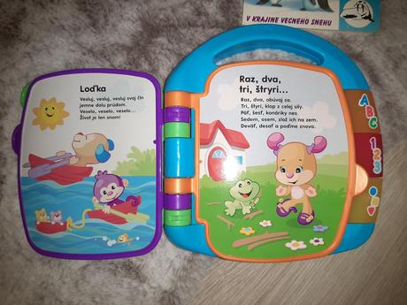 Riekanky fisher price, kocka infantino, knižka, 