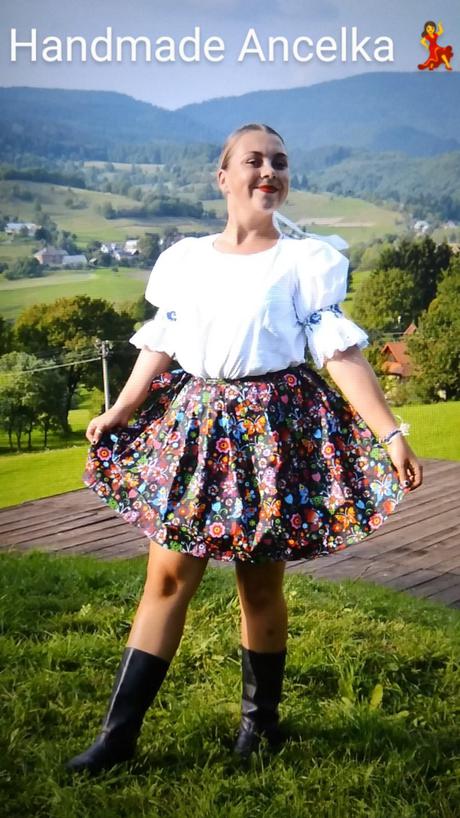 Folk skladana sukienka, 50 - 164