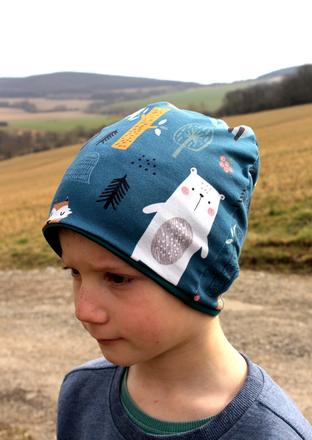 Zvieratká + ďalšie vzory, úpletová čiapka/nákrčník, 80 - 158