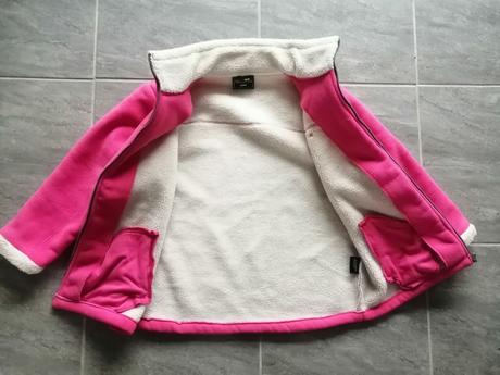 Ružová flísová bunda s kožušinou v176, 176