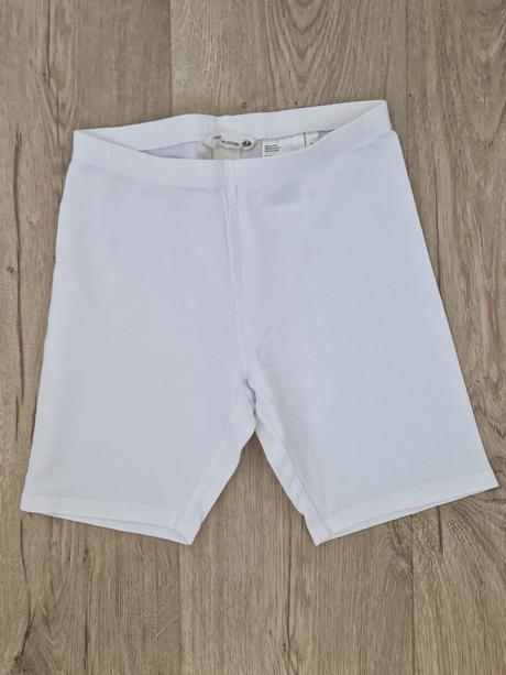Legíny bavlnené krátke hm biele, h&m,146