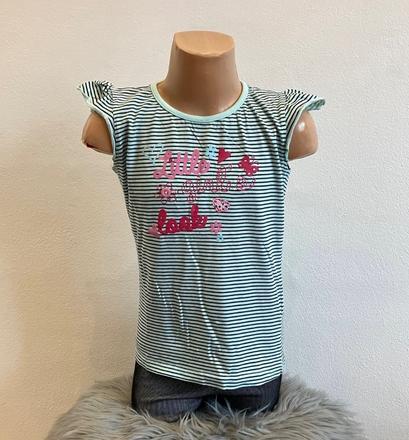 Dievčenské tričko s nápisom a volánikmi (134), loap,134