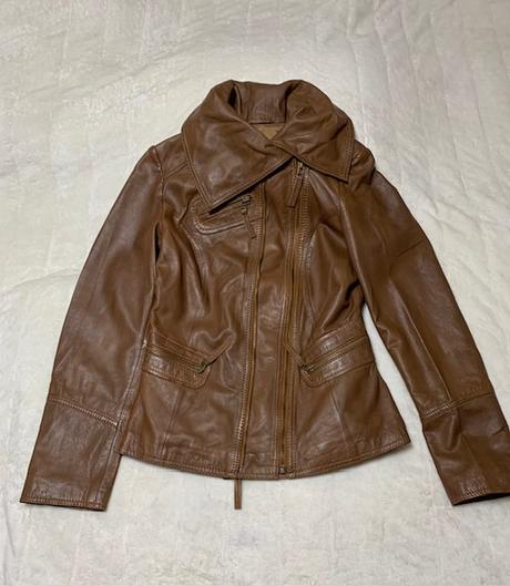 Hnedá kožená bunda značky steffel, 40 / 42