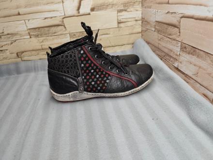 Rieker - remonte 38 - dámske kožené čierne topánky, rieker,38