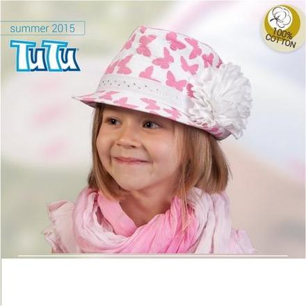 Dievčenský klobúk s motýlikmi a šatkou, 56