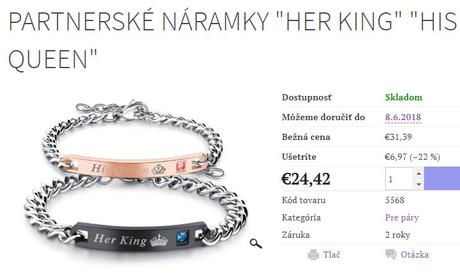 King queen náramky,