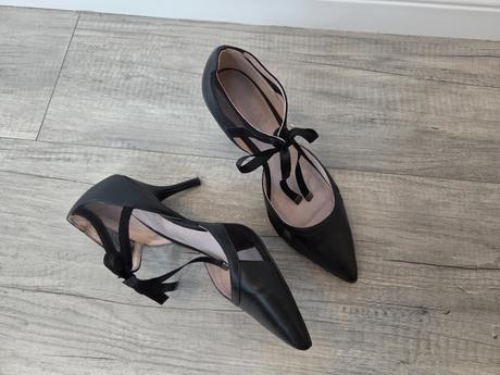 Kožené lodičky s mašĺou, next,41