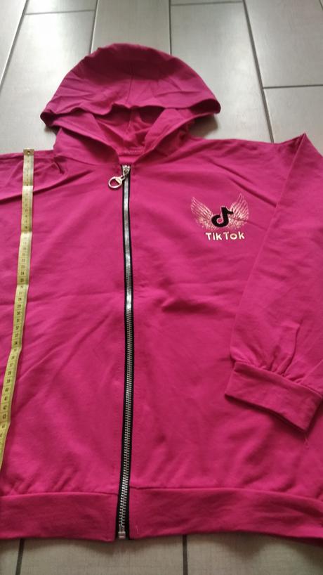 Sýto ružová mikina na zips tik tok, 146