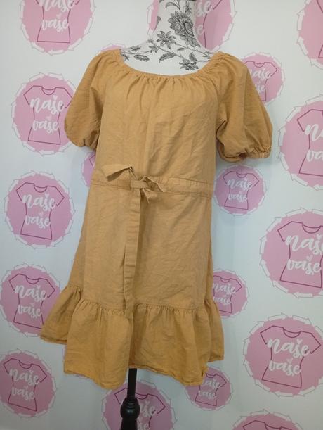 Camel šaty s viazaním, 40