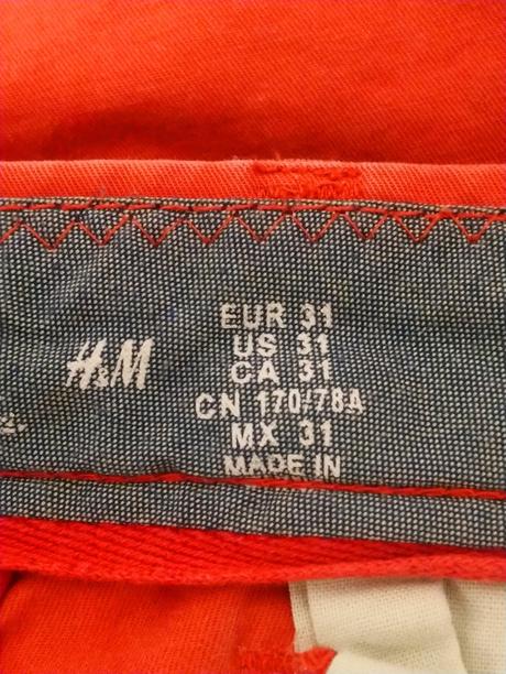 Pánske tehlové kraťasy, h&m obvod pása 86 cm, 31, h&m