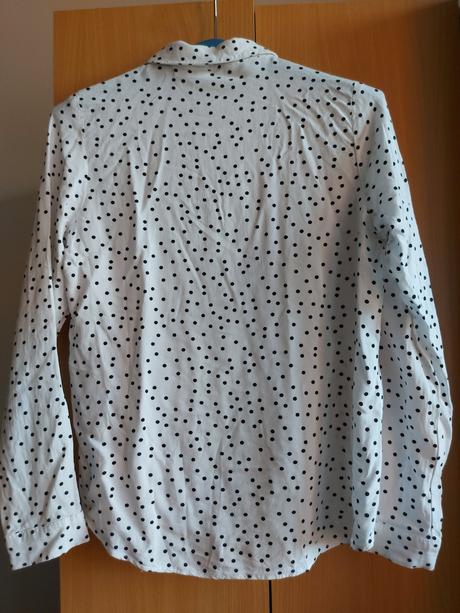 Biela bodkovaná košeľa blúzka, s